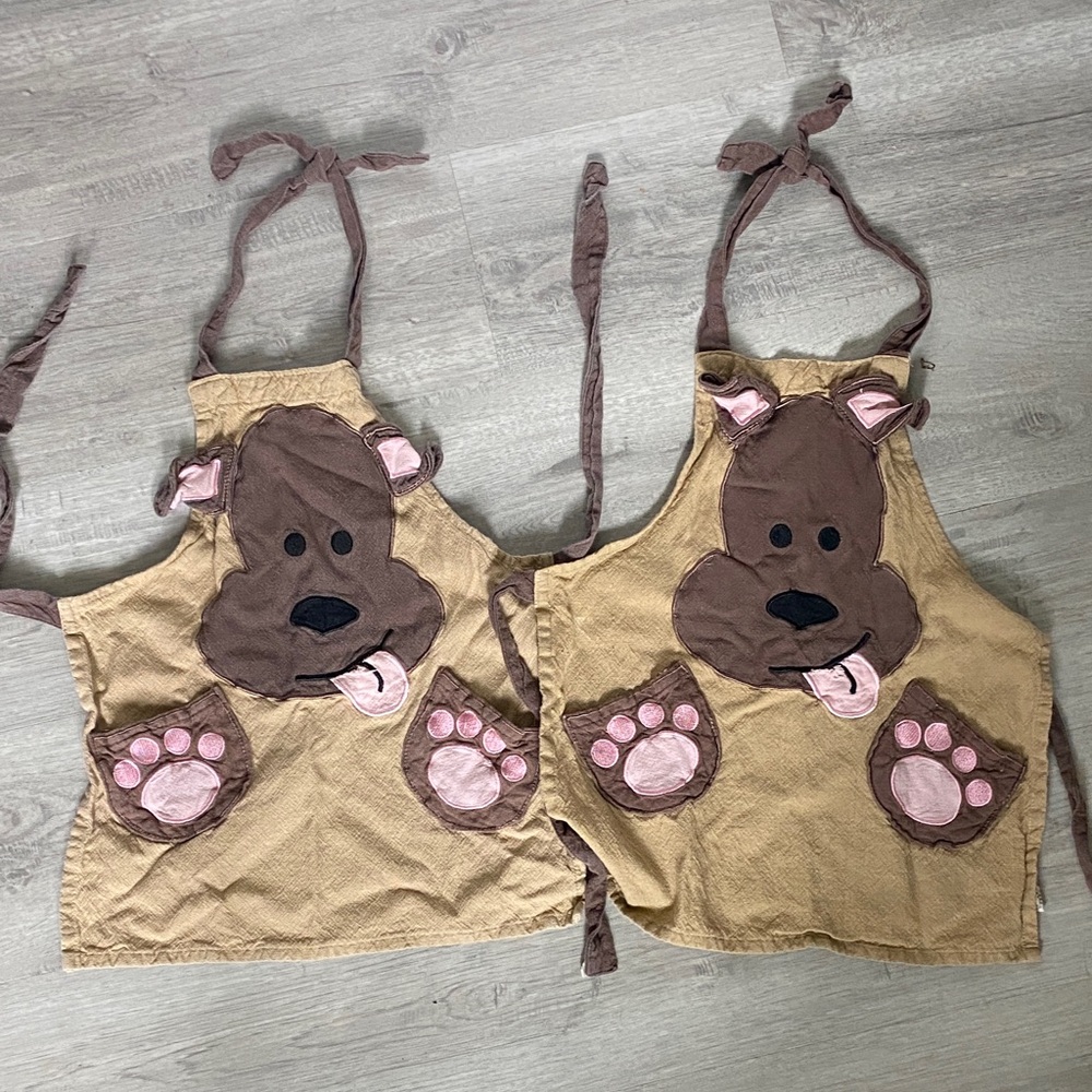 Girls Puppy Dog Cotton Kitchen Aprons size 4-8